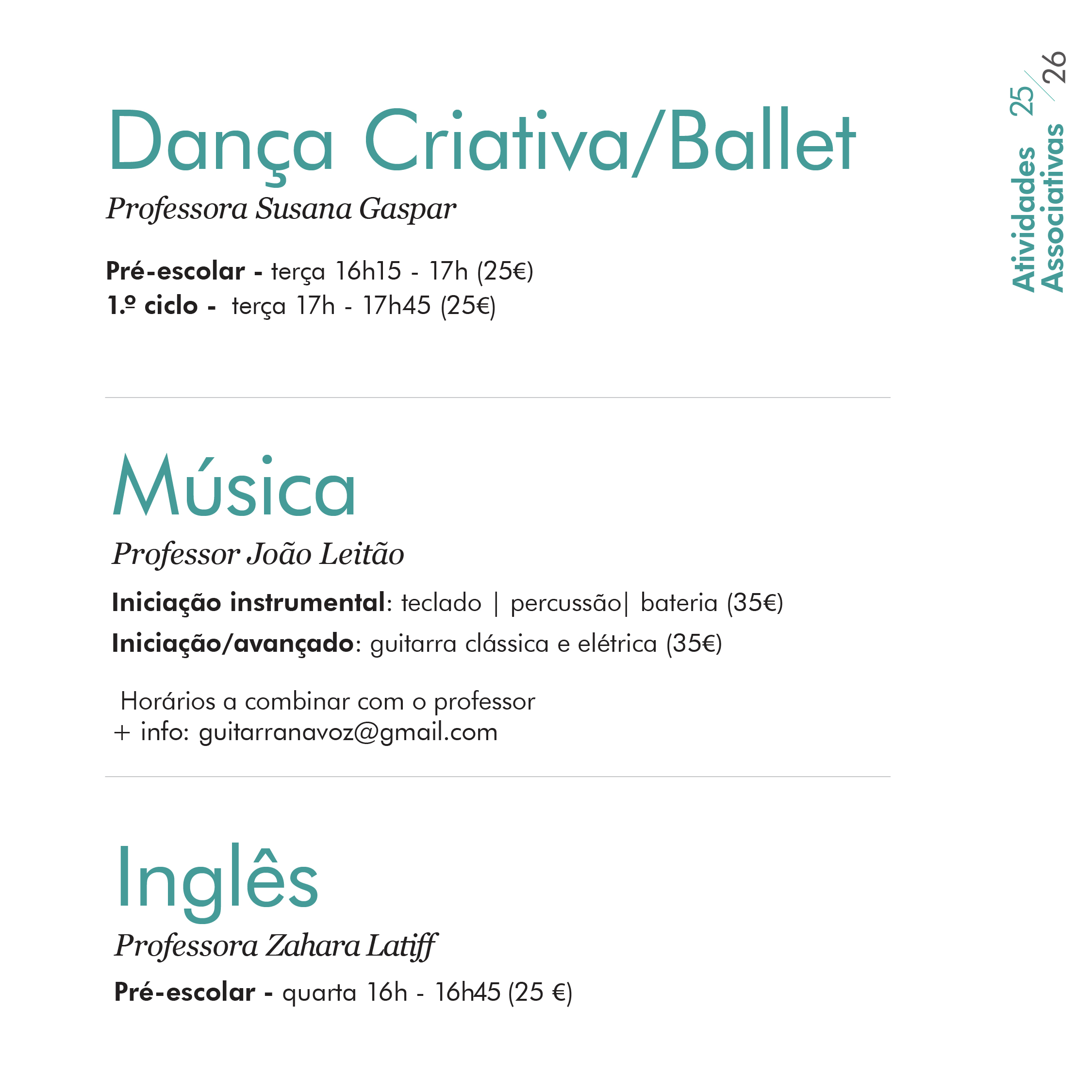 atividades associativas 25 26 08 2
